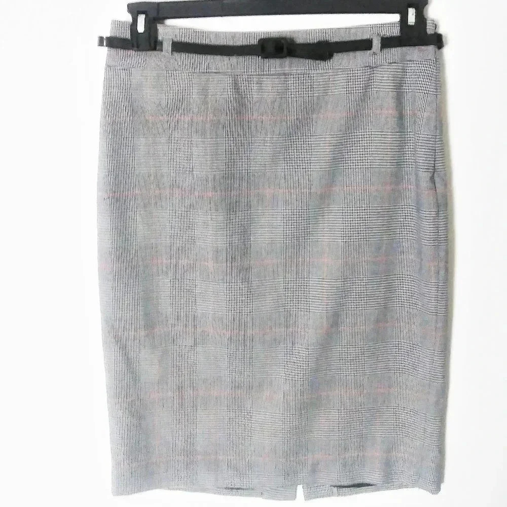 Chaps‎ Plaid Belted Pencil Skirt